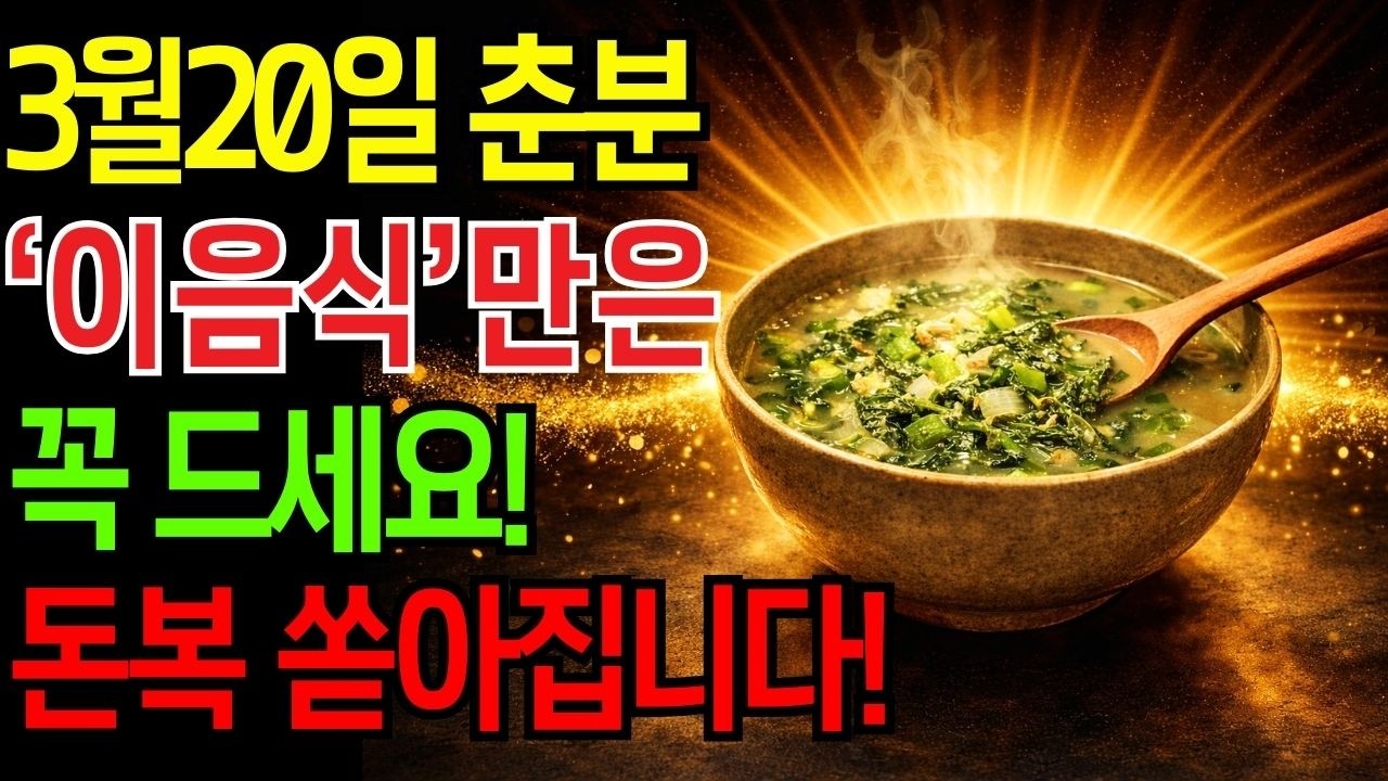 3월 20일 춘분, '이것' 하나만 챙겨 드세요. 집안의 우환이 사라지고 꽉 막힌 돈복이 터집니다ㅣ재물운 대운 부잣집 풍수
