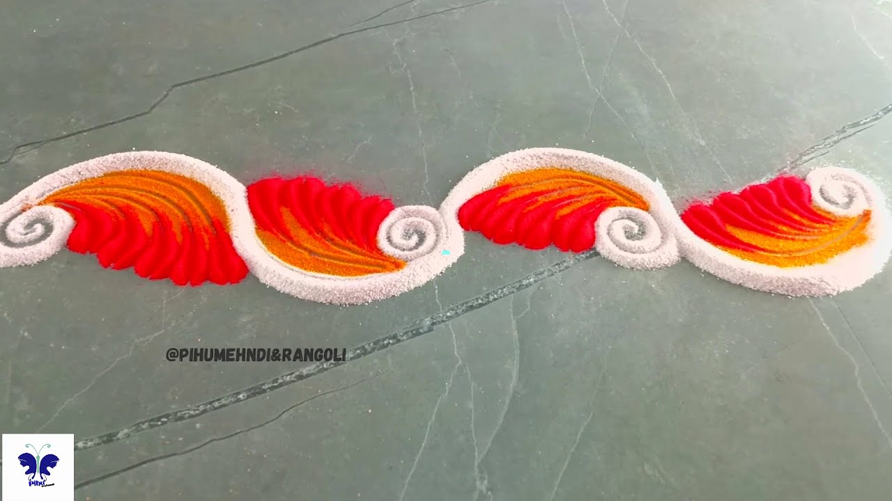 Easy & Simple Border Rangoli For Holi | Festival Rangoli Designs | Pandaga Muggulu | Simple Kolam
