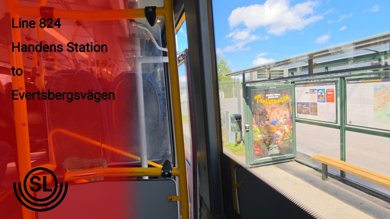 Volvo b12ble (I-Shift) Nobina 3166 (Line 824 Handens Station to Evertsbergsvägen)