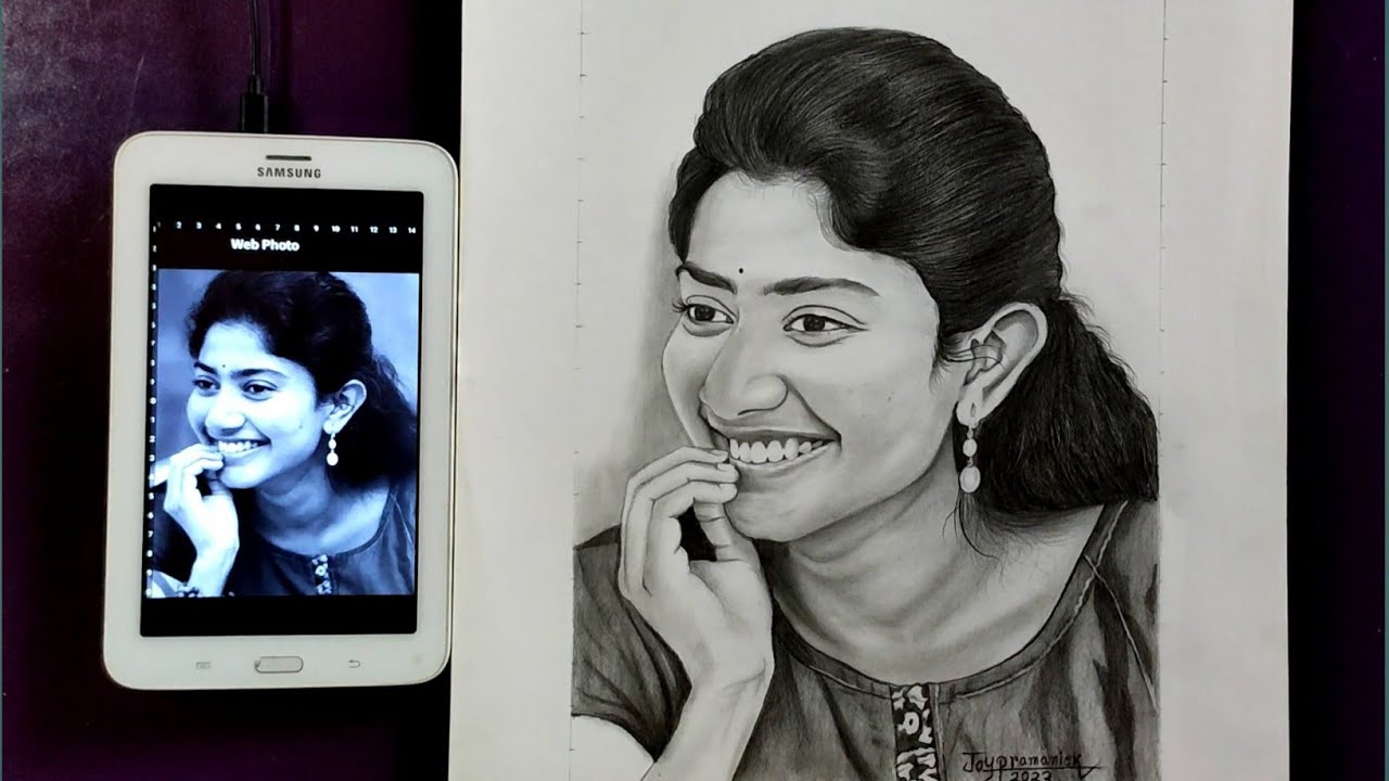 actress Sai pallavi pencil drawing video | how to draw | # joy art Indian