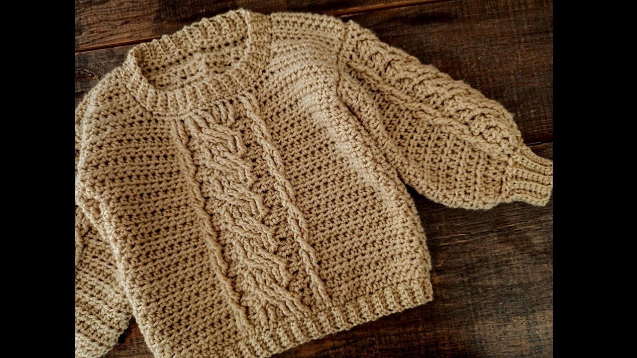 Suéter/jersey a crochet para bebé muy fácil ¡Paso a paso y 3 tallas!