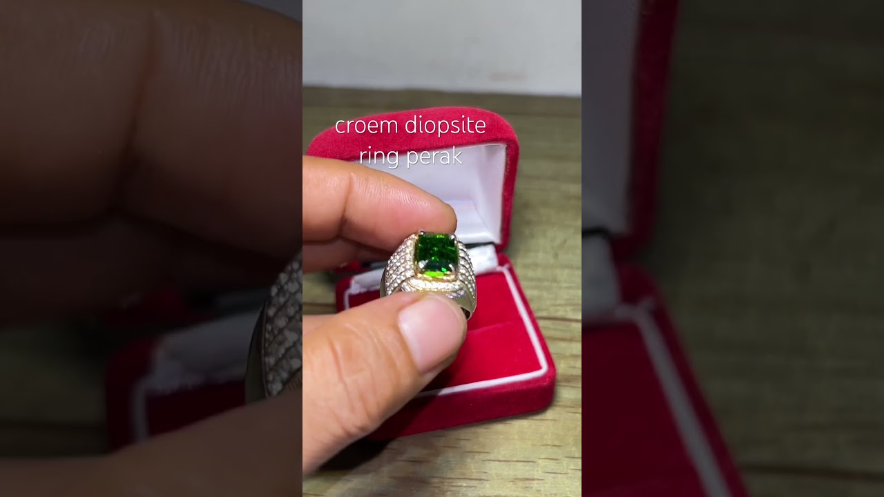 Batu permata croem diopsite ring perak #gemstone