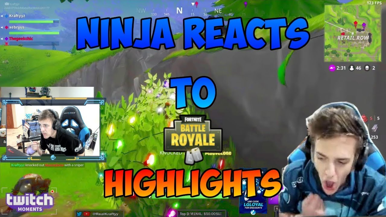 Ninja Reacts To Twitch Moments Fortnite Highlights