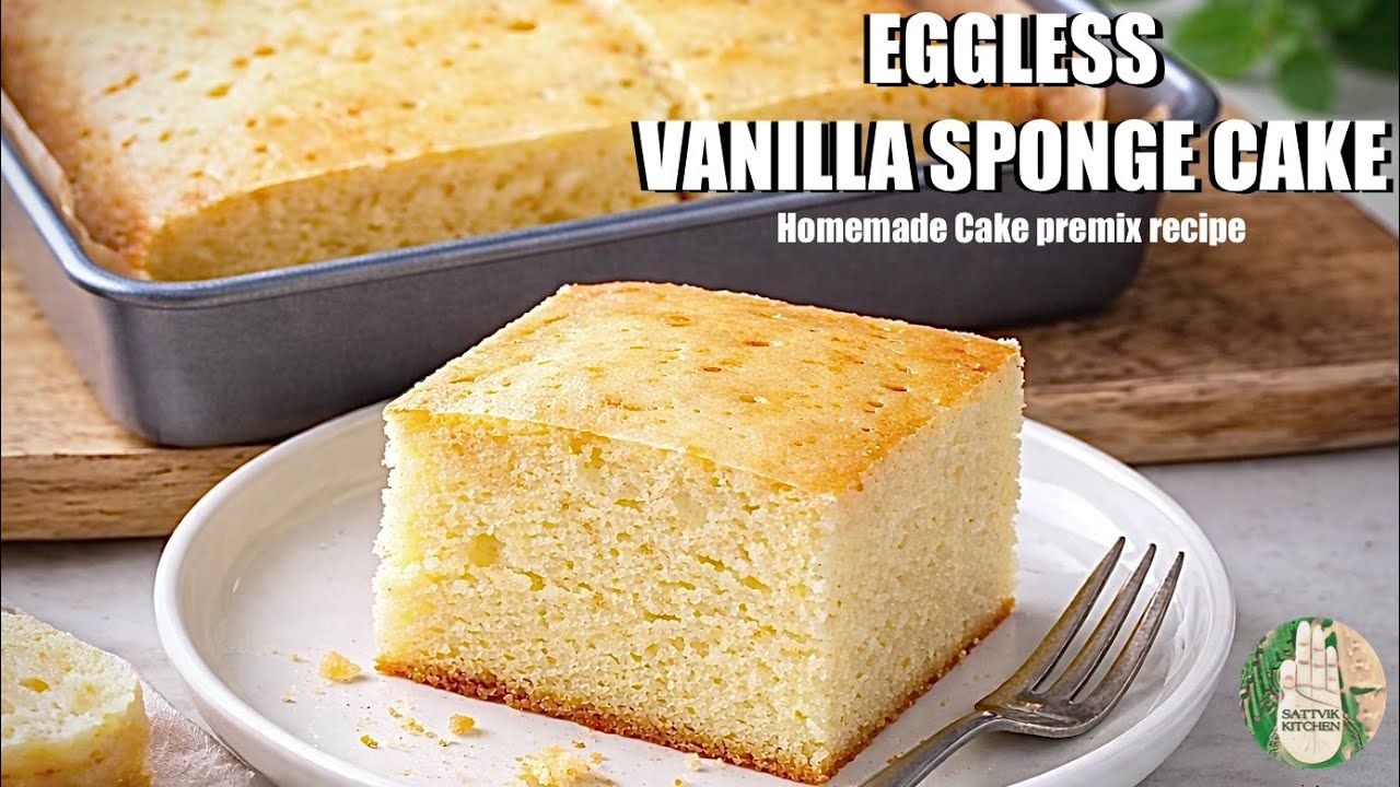 Eggless Vanilla sponge cake ✅🎂 Homemade Cake premix recipe 😍 Just add WATER