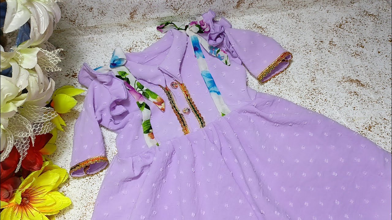 Baby Dress / Kids Dress Cutting and Stitching / Unique Frock Cutting and stitching tutorial