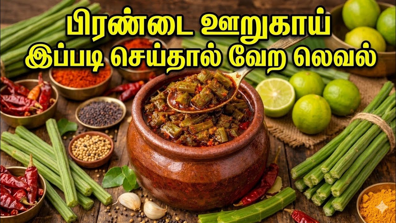 👉 5 நிமிடத்தில் பிரண்டை ஊறுகாய் 😋 உடல் வலிக்கு இயற்கை மருந்து 💚 #Terrace Garden Special#Healthy