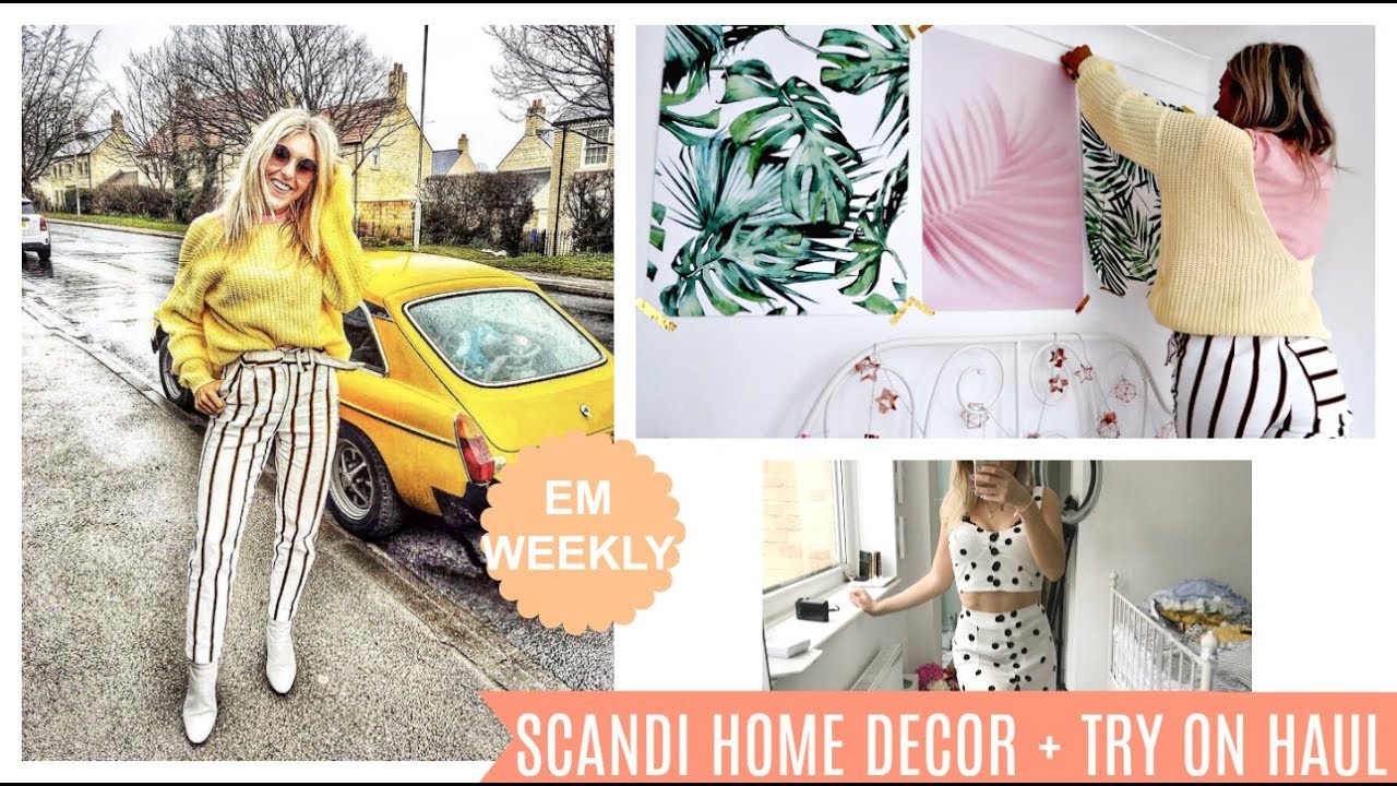 DECORATING MY ROOM, SCANDI HOME DECOR - NASTY GAL TRY ON HAUL | Em Sheldon Weekly