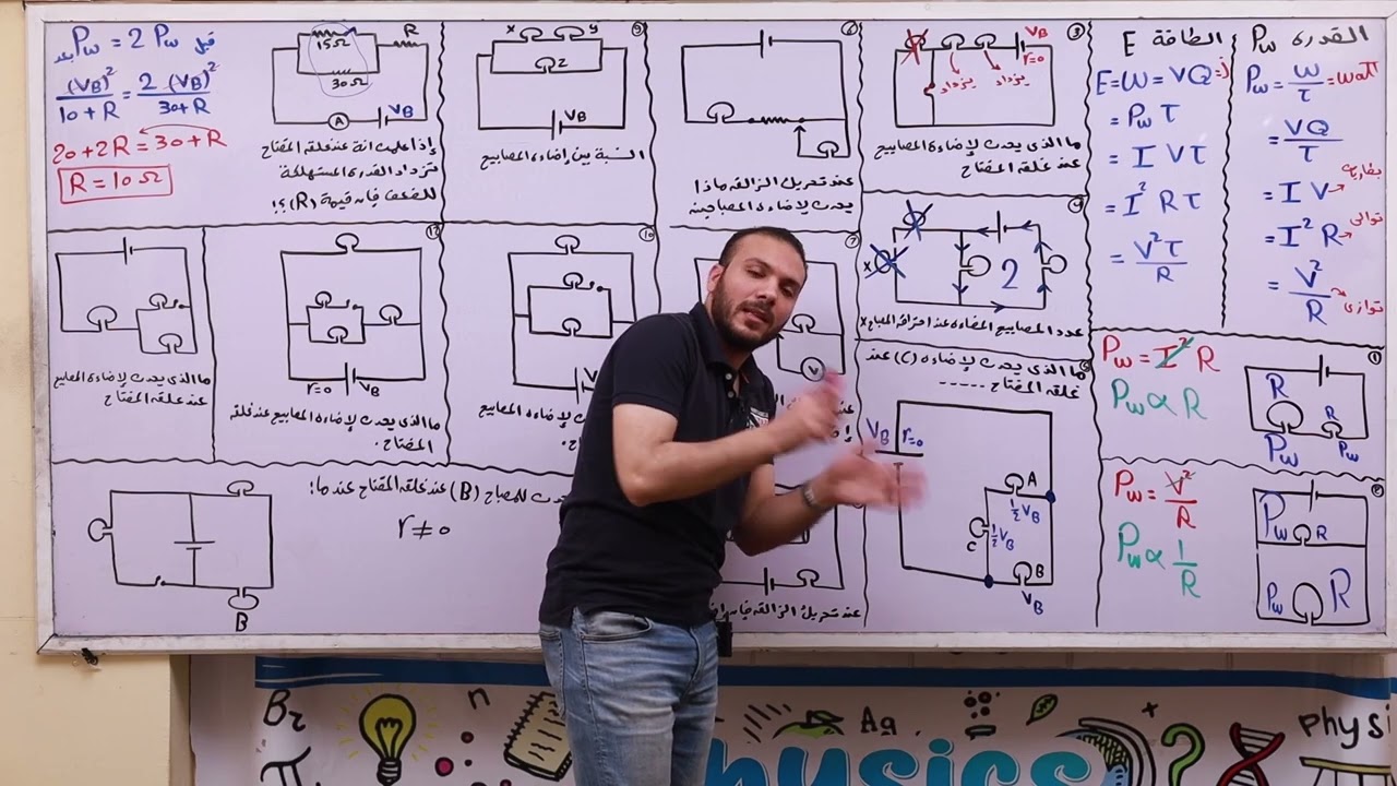 القدرة والطاقة وإضاءة المصابيح | تالتة ثانوي
