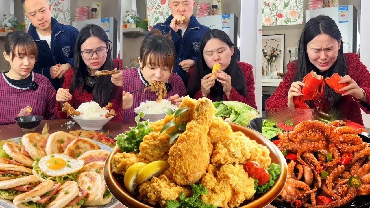 亲女儿抢光所有饭，养女一口没吃，爸爸一招让她错过炸鸡！