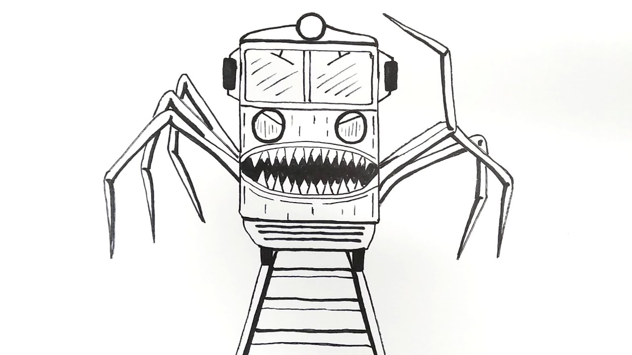 How to draw Train Eater step by step