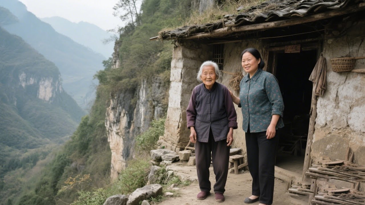 贵州深山偶遇两位奶奶，90岁的妈妈和70岁的女儿，环境优美身体超级棒【乡村阿泰】