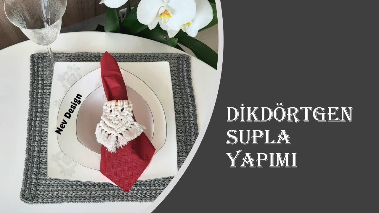 Hasır Görünümlü Dikdörtgen Supla Yapımı Leke tutmaz ütü istemeyen supla #supla#crochet#handmade#örgü