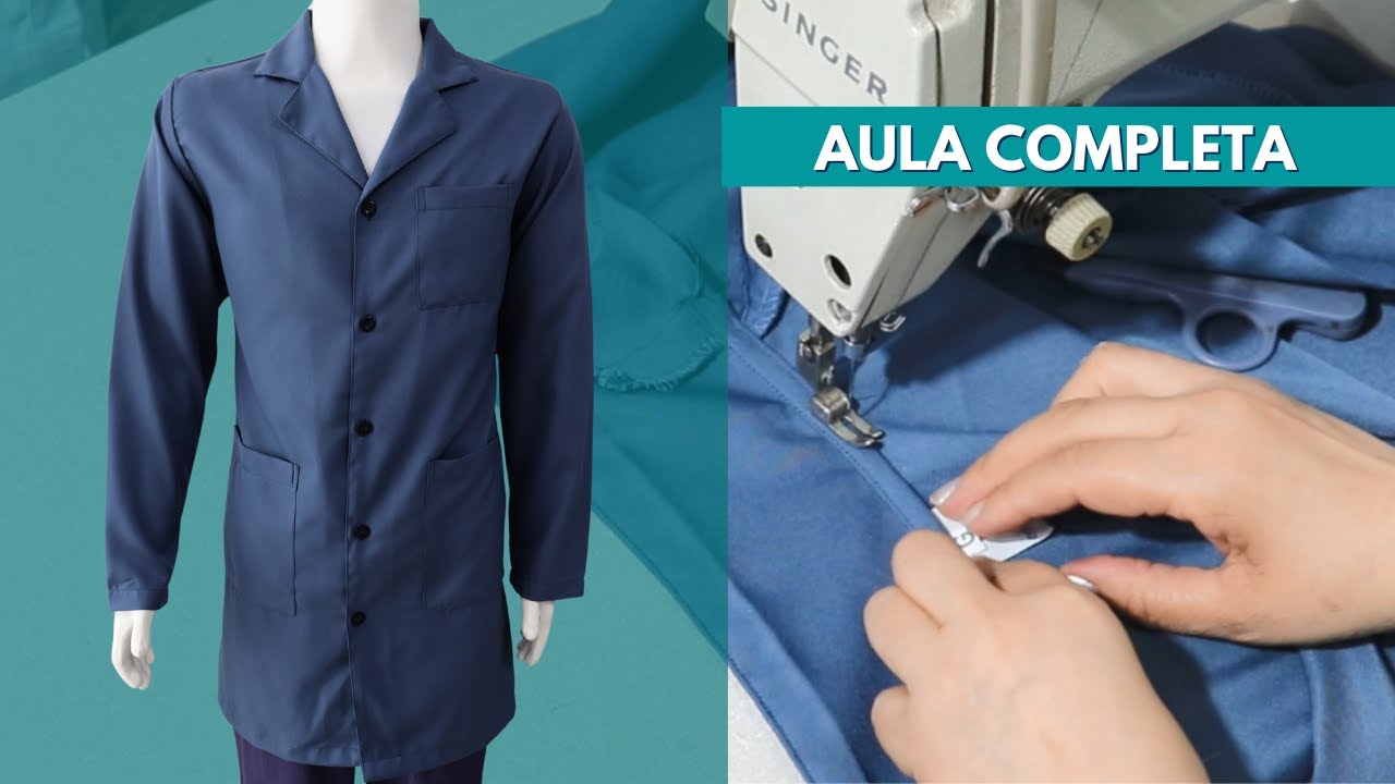 Aula: Costura de Jaleco Masculino com Gola Sport