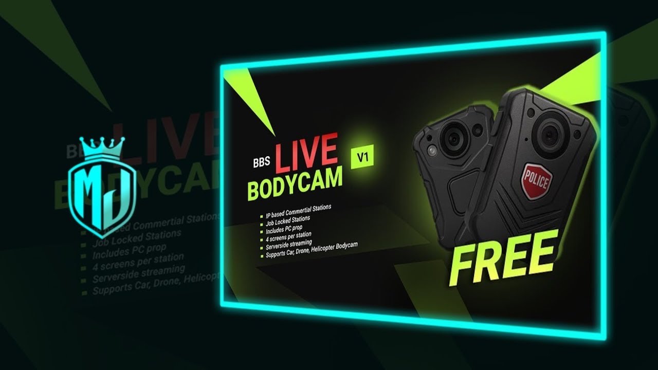 [БЕСПЛАТНО] 🎥 Продвинутый скрипт нательной камеры (Bodycam) QBCore/ESX | Система станций + поддер...