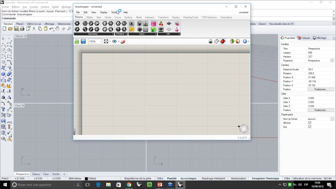 Grasshopper pour Rhino Windows - Débutant