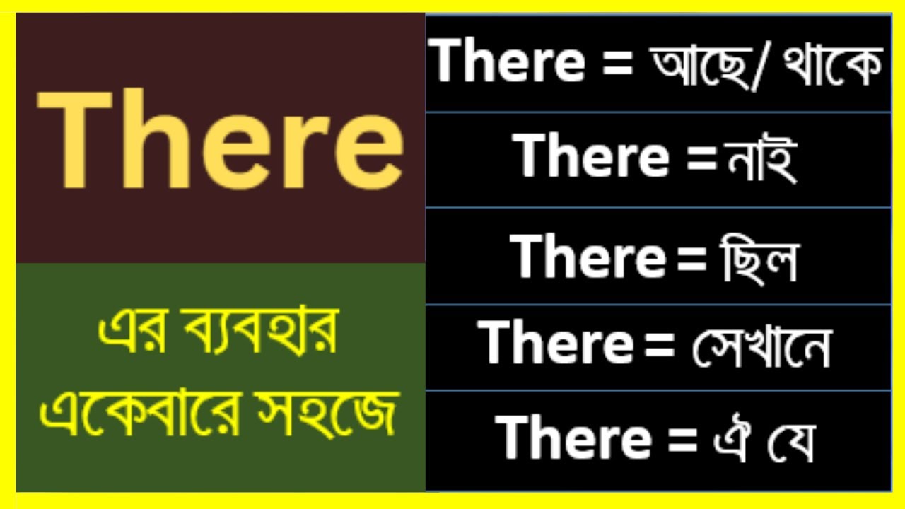 The Use of There in Bangla | Use of Introductory There in English Grammar in Bangla