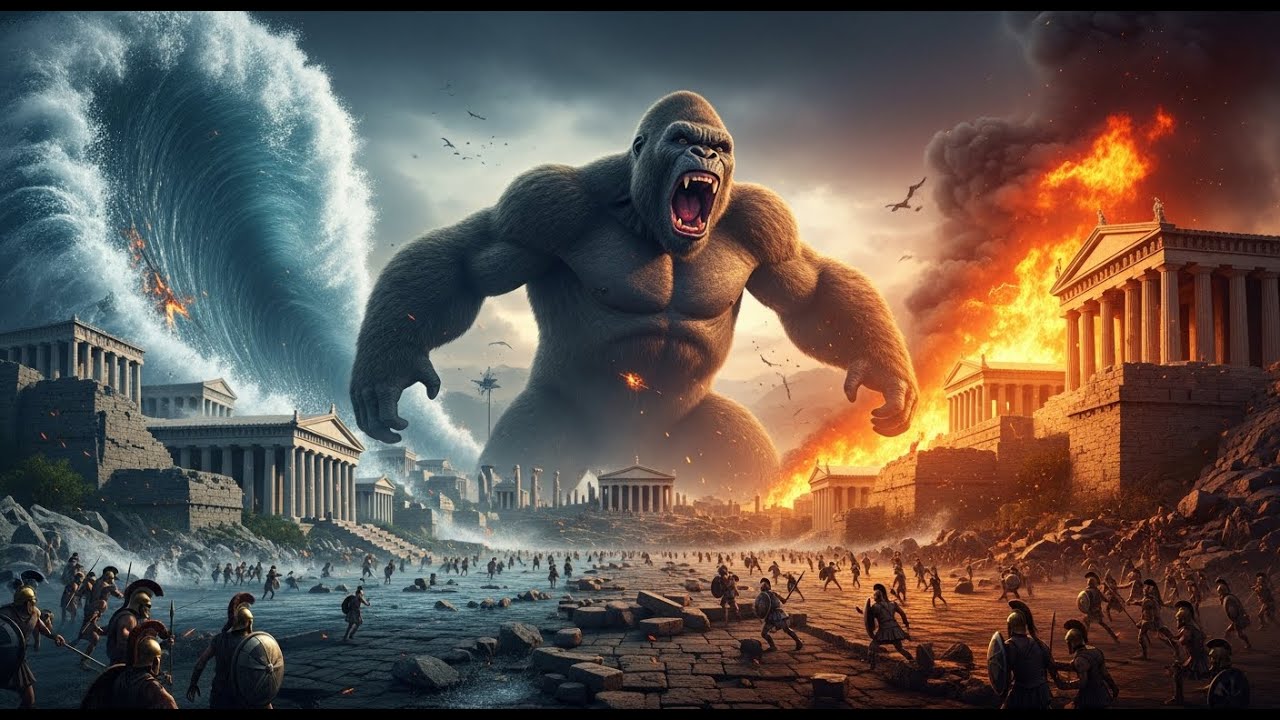The Ultimate Showdown King Kong vs  Floods and Fire in Ancient Sparta