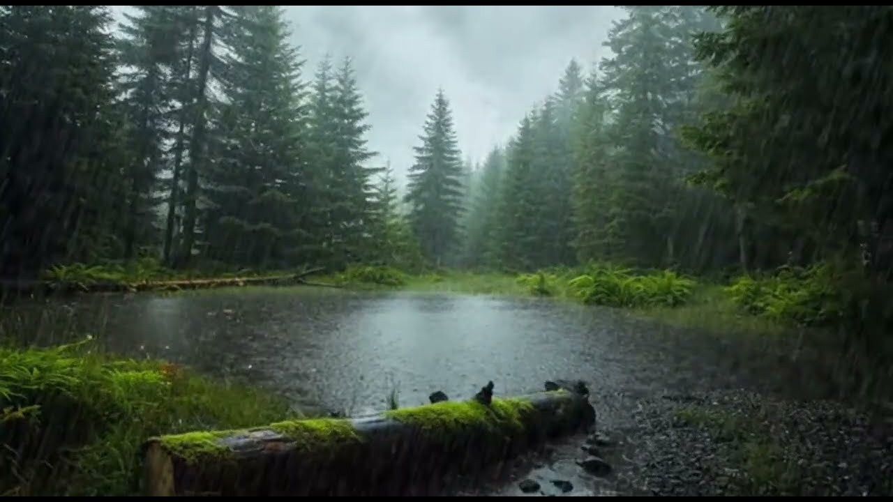 Rainy Forest Ambience: Calm Rain Sounds by the Pond for Deep Focus, Study & Relaxation
