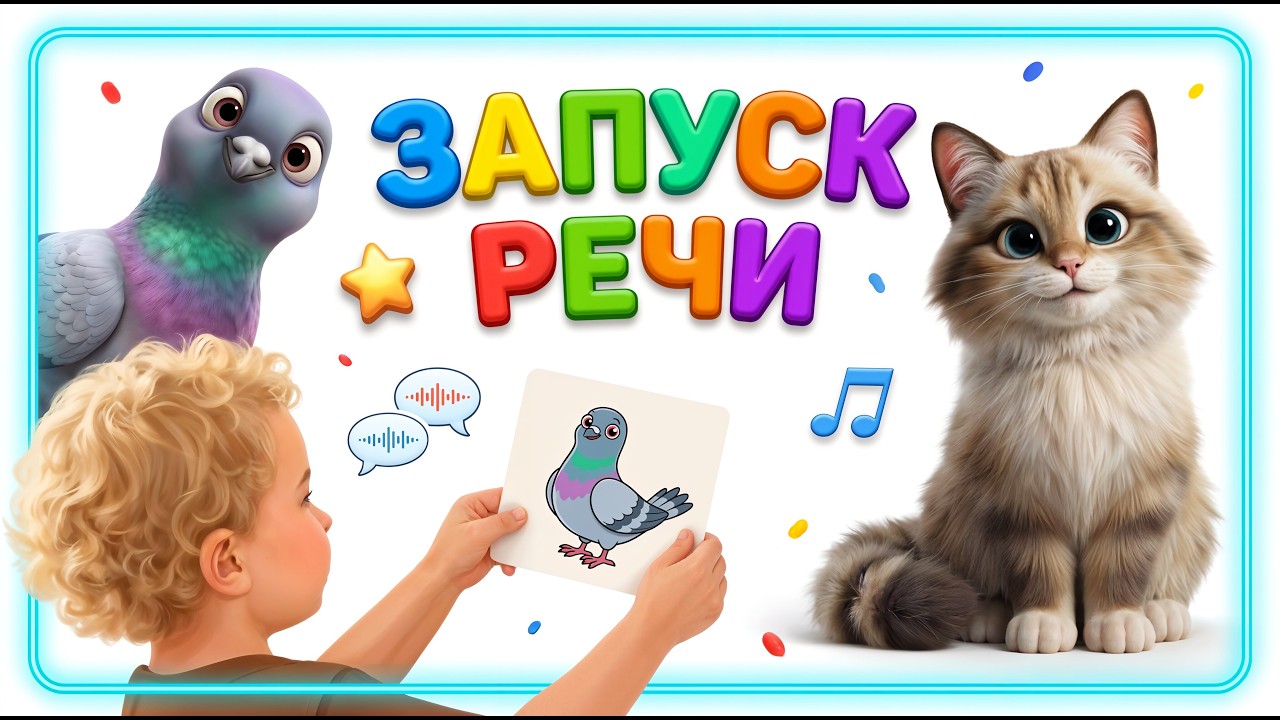 Карточки RUSNEURO – Звукоподражание 🐮🐶🚗 | Развиваем речь у малышей | Развивающие карточки для детей