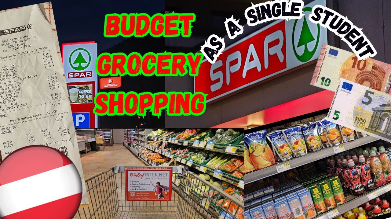 🇦🇹15€ Grocery Shopping at Spar Salzburg/Austria| Food Budget for Dinner of two Students from Germany