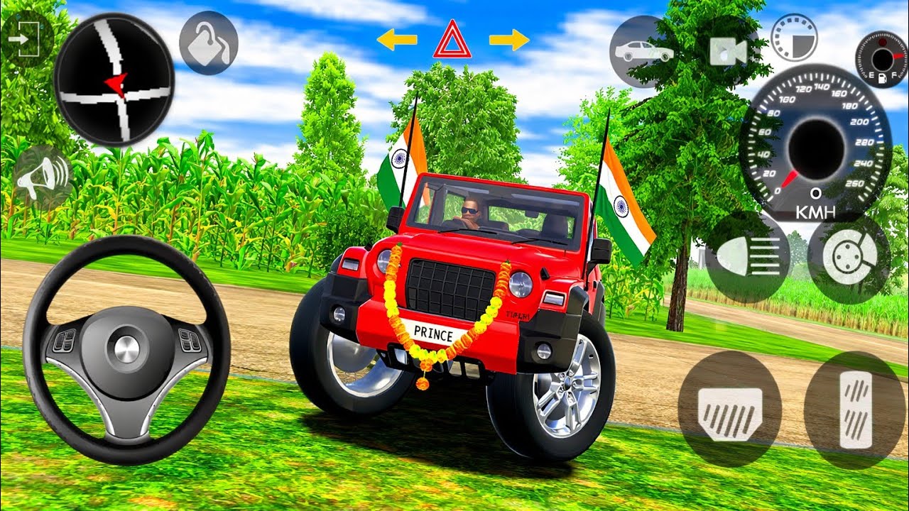 Modified Mahindra Thar Car Games: Indian Red Cars (Gadi Wala Game) -Car Game Android Gameplay 2026