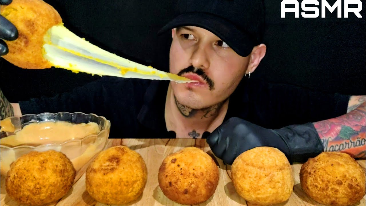 #56 ASMR COMIDA | BOLINHA DE QUEIJO, MOLHO 3 EM 1 (MUKBANG BRASIL) SONS DE MASTIGAÇÃO.