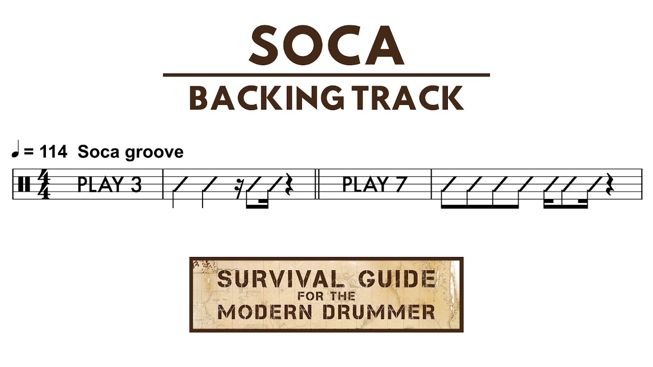 Soca Backing Track for Drummers [Drumless + Guide Chart]