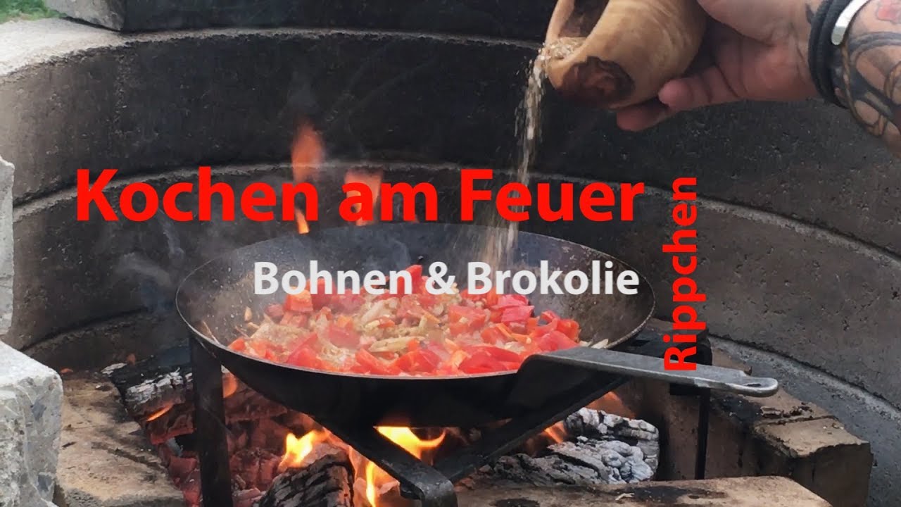 Camp&Sail Kochen - Bohnenpfanne auf dem Feuer
