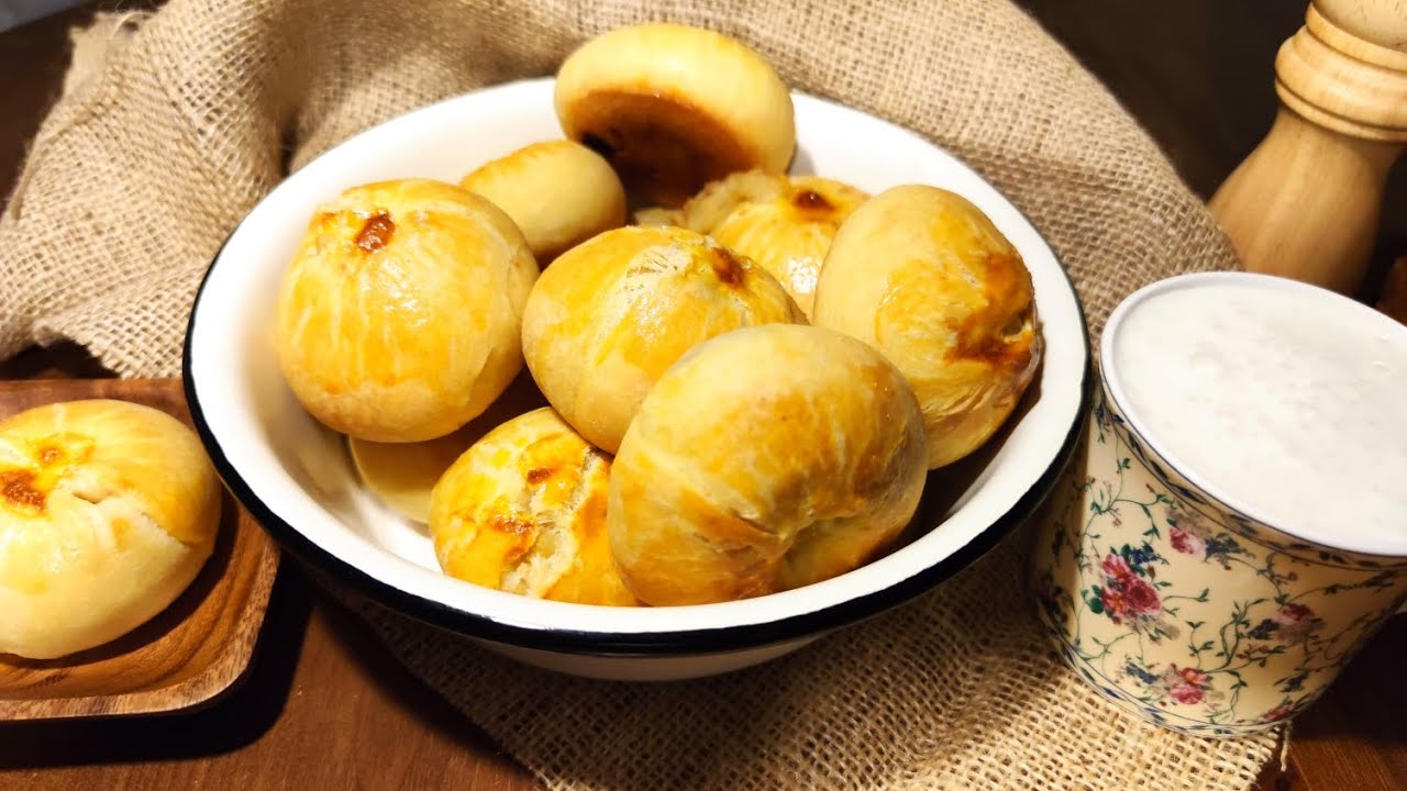 Вкуснейшие пирожки без дрожжей и хлопот - кныши! Tasty yeast-free stuffed buns.