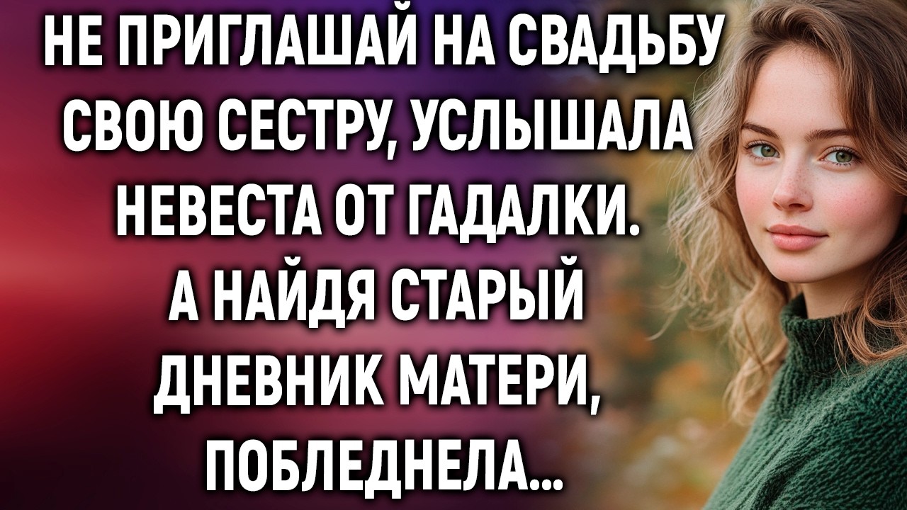 Не приглашай на свадьбу свою сестру, услышала невеста от гадалки. А найдя старый дневник…