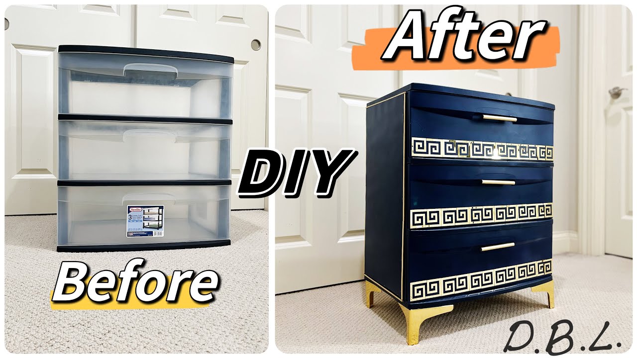 Turning Walmart Plastic Drawer Into Beautiful Dresser | Plastic drawer To Dresser Super Simple DIY