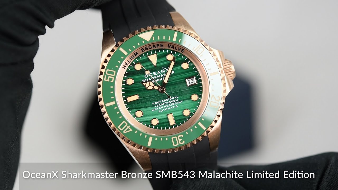 OceanX Sharkmaster Bronze SMB543 Malachite Limited Edition