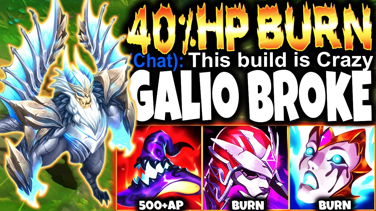 This Max Burn Galio Build BROKE ~ 40% HP BURN Damage with Q & 500+ AP 💰 LoL Top Galio s12 Gameplay