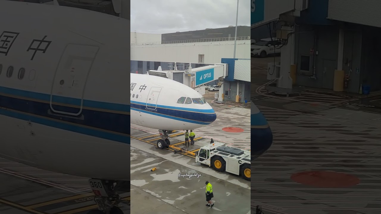 Тягач-буксировщик соединяется с Airbus A330 #kuyabogpilotzn #a330 #tractor #airbus #chinasouthern