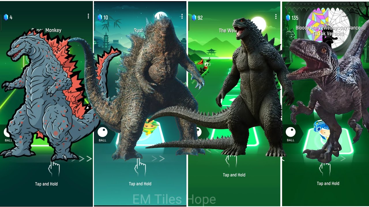 Godzilla king  🆚 Godzilla All Atomic Breath 🎼🎼 Tiles Hop EDM  Rash