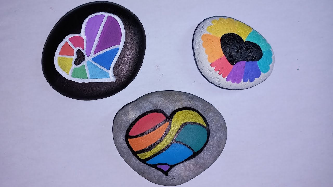 Rock painting ideas for Valentine's Day. 2026. 😊 