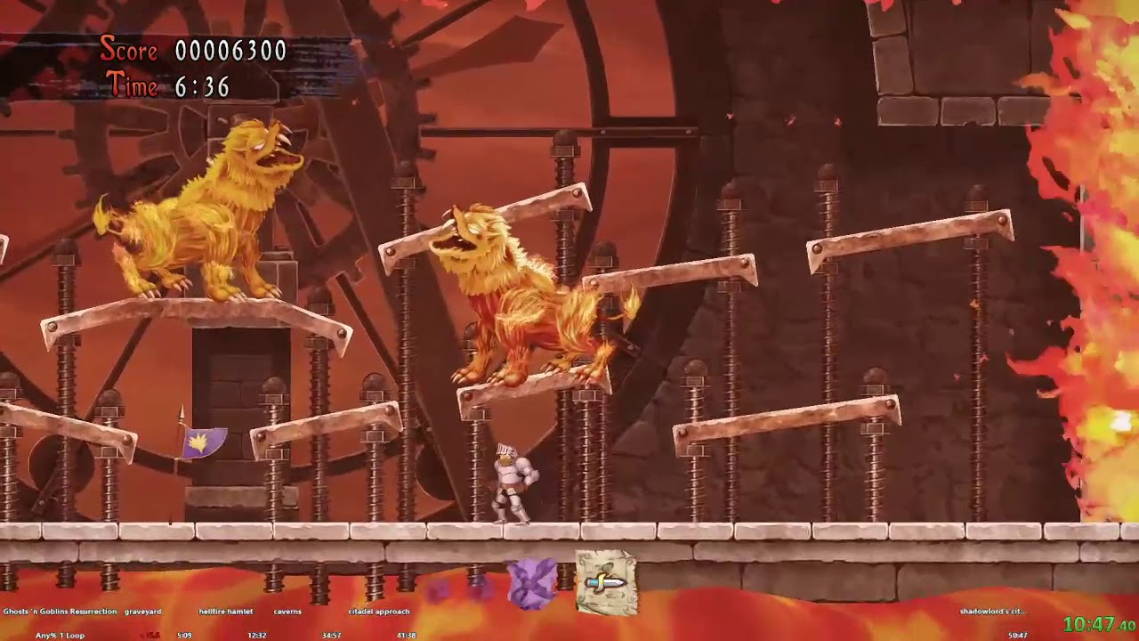 ghosts 'n goblins resurrection legend any% 1 loop speedrun in 35:08