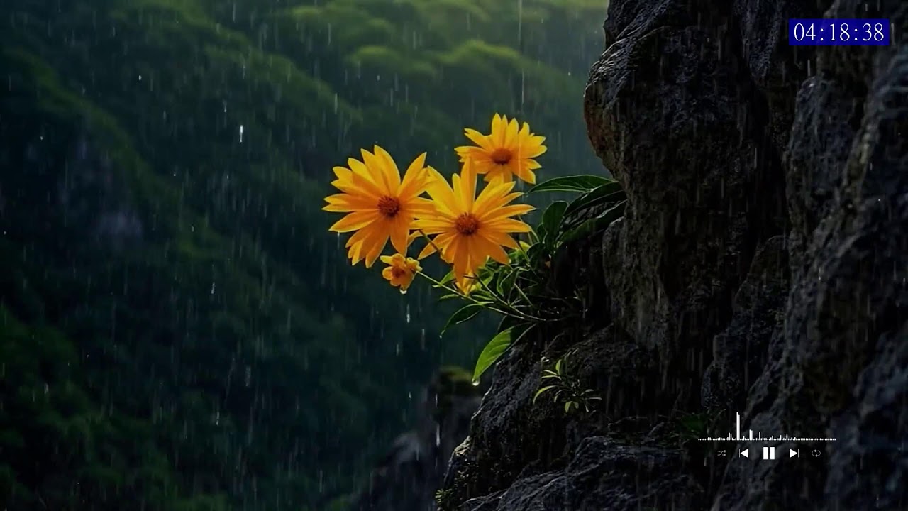 Calm Night Rain Loop with Gentle Thunder