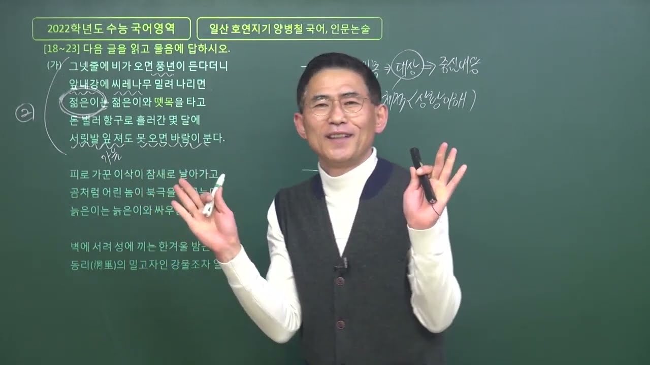 (2022수능국어해설)이육사 '초가', 김관식 '거산호2', 이옥 '담초' 현대시, 고전수필 18번~23번 해설