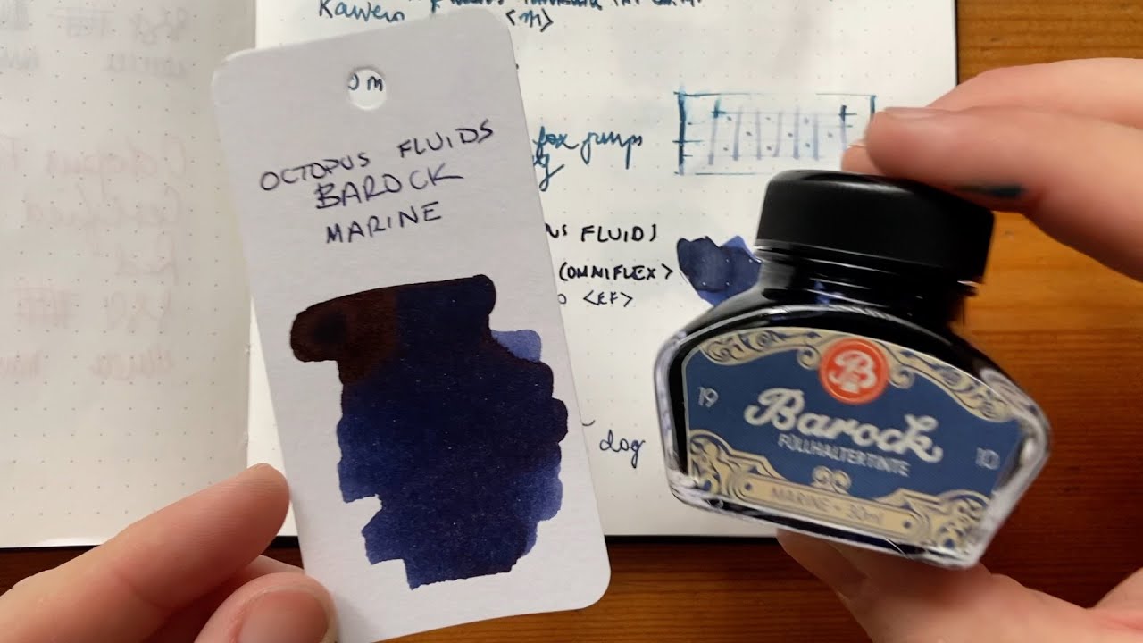 Inky Minutes: Barock (by Octopus Fluids) Marine Fountain Pen Ink Review