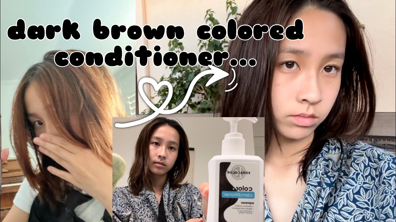 keracolor clenditioner espresso on medium brown & processed asian hair!!