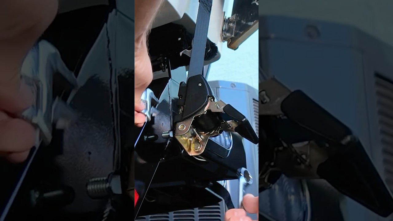 Installing the Reese Retractable Tie Down Transom Straps  #boating #TransomStraps #boattrailer