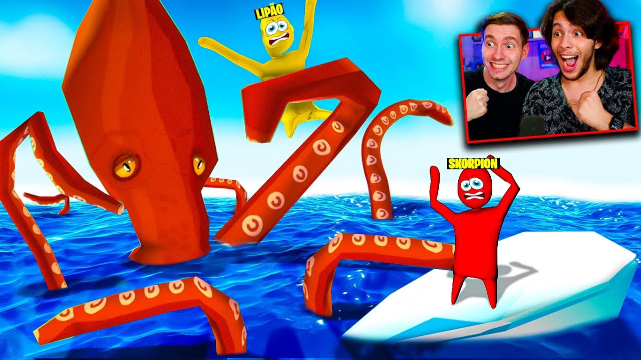 UM POLVO ENGOLIU MEU AMIGO!! (Gang beast com lipao)