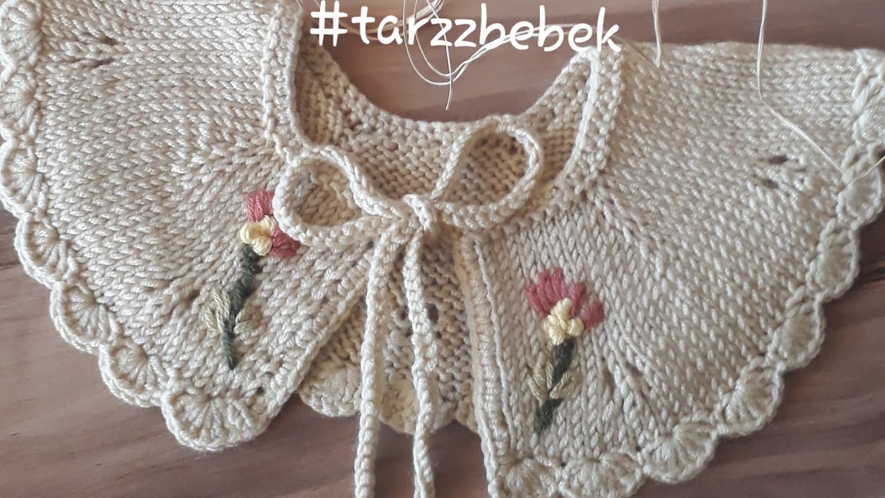 Çok kolay örgü bebek yakası #vintage #handmade knittingpattern #babycrochet