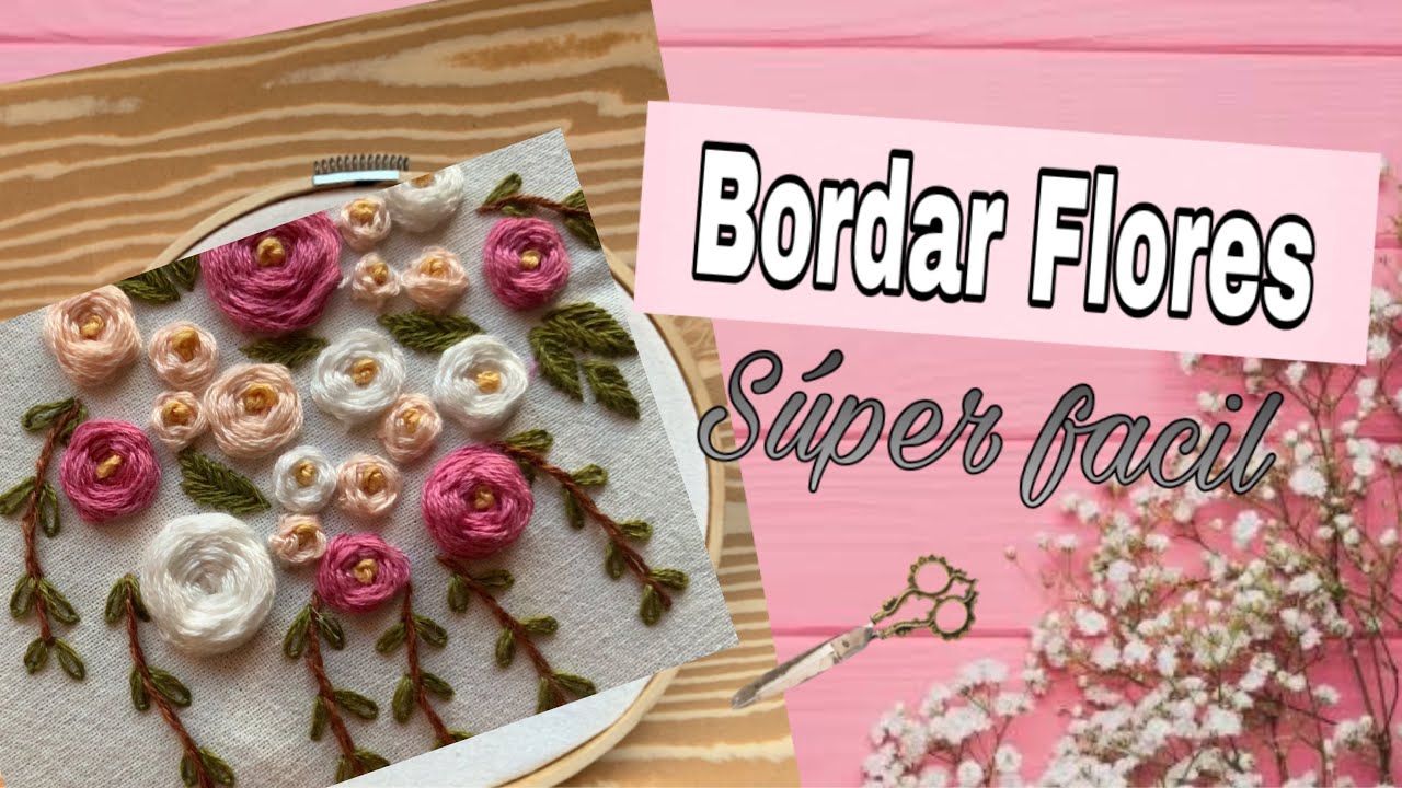 Cómo Bordar Rosas Fácil Paso a Paso | Bordado a Mano| Embroidery Easy 🌹