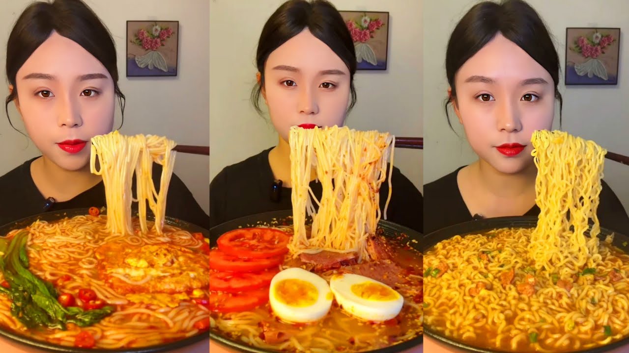 Spicy Eating Mukbang Chinese Food Noodles, Eggs🌶️ (chewy sounds) ASMR Chinese Foods 吃播 吃 Mukbang