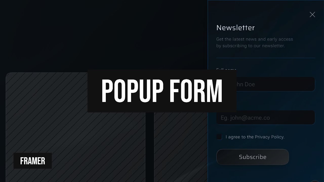 Framer tutorial: Create a slide-in popup form (no code)