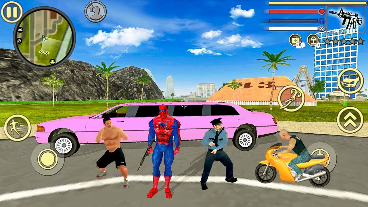 Spider Rope Hero Vice Town #9 Fun at Miami City - Android Gameplay