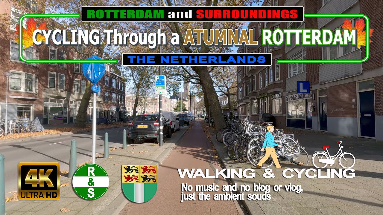 (4K) ROTTERDAM - CYCLING THROUGH A AUTUMNAL ROTTERDAM (The Netherlands) Walking and Cycling