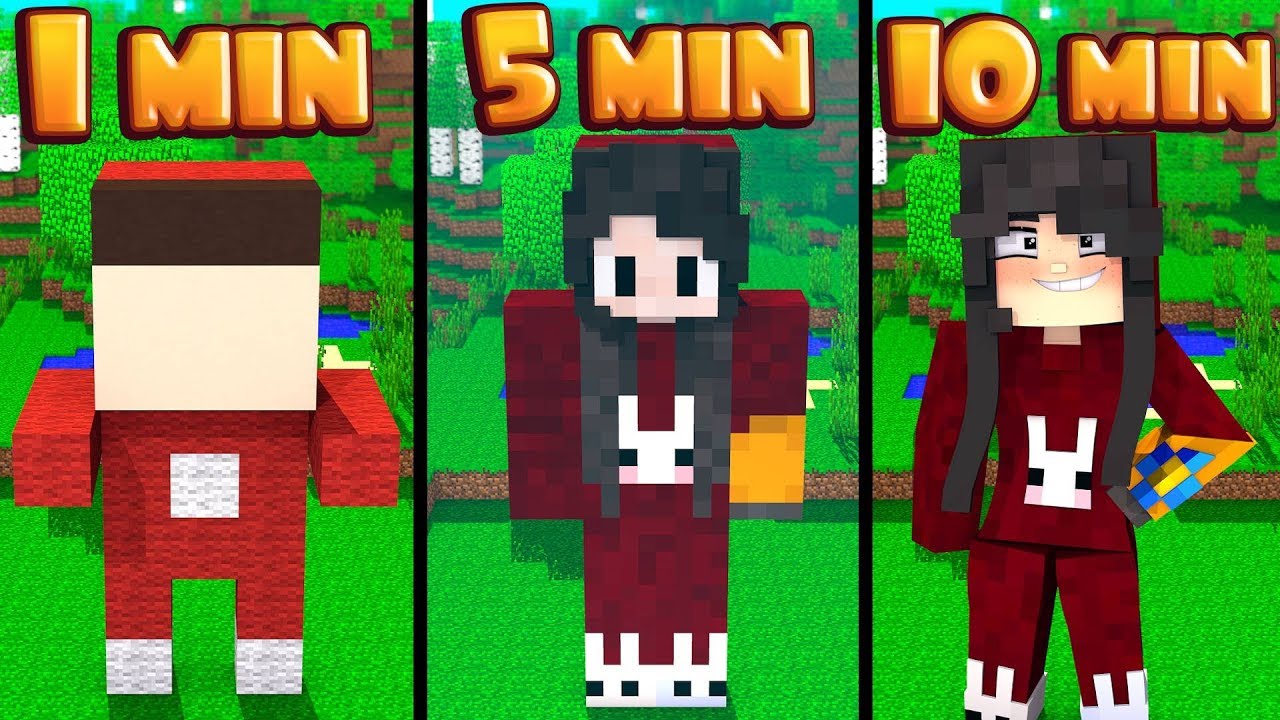 CONSTRUINDO A LAURA EM 1 MINUTO  5 MINUTOS 10 MINUTOOS NO MINECRAFT!